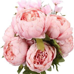 Springs Flowers Artificial Silk Peony Bouquets Wedding Home Decoration Pink Cute